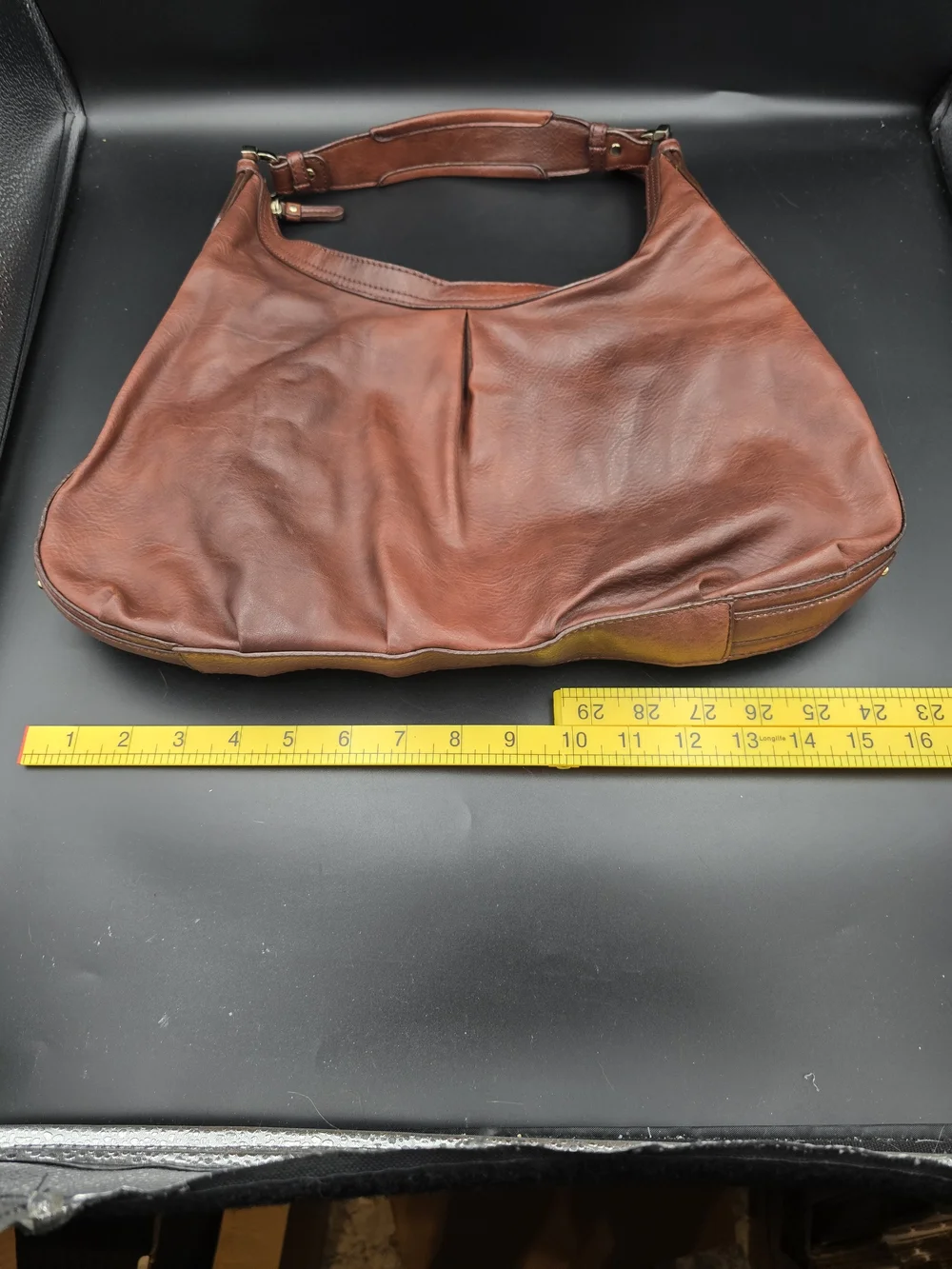 Liz Claiborne Chestnut Brown Leather Hobo Bag